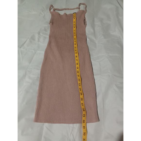 Salina Backless Ribbed Knit Mini Sweater Dress Taupe  Size XL New With TAGS - Picture 8 of 13